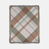 "Holiday Plaid-Soft Brown" - Blankets and Throws in brown by Karbon Market