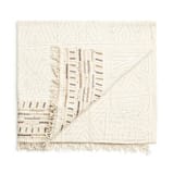 "Unah Brown Fully Hand Embroidered Throw" - Blankets and Throws in white by Anjali Purohit