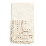 "Unah Brown Fully Hand Embroidered Throw" - Blankets and Throws in white by Anjali Purohit