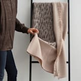 "Flo Brown Cream Handwoven Merino Throw" - Blankets and Throws in brown by Anjali Purohit