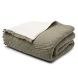 "Alaia Sherpa Throw - Moss" - Blankets and Throws in green by HOUSE NO.23