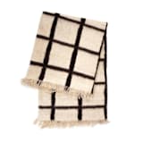 "Momos Black and Natural White Wool Blanket" - Blankets and Throws in black by Archive New York