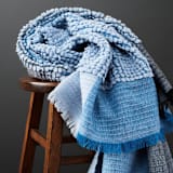 "Macaroon Sky Merino Throw" - Blankets and Throws in blue by Anjali Purohit
