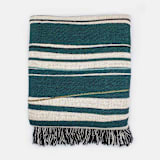 "Holiday Stripe-Mint" - Blankets and Throws in green by Karbon Market