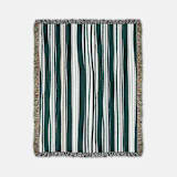 "Holiday Stripe-Mint" - Blankets and Throws in green by Karbon Market