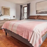 "Rosa Merino Pink Pastel Large Plush Handwoven Throw / Blanket / Bedspread" - Blankets and Throws in pink by Anjali Purohit