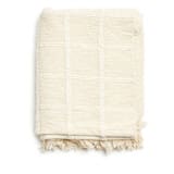 "Sea Shell White Handwoven Cotton Throw" - Blankets and Throws in white by Anjali Purohit