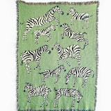 "Green Zebras Blanket" - Blankets and Throws in green by Olivia Wendel