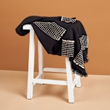 "Walnut Black Yak Throw" - Blankets and Throws in black by Anjali Purohit