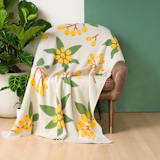 "Loquat Throw Blanket" - Blankets and Throws in yellow by Superstitchous
