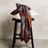"Simply Taupe Brown Gray Handloom Merino Throw" - Blankets and Throws in brown by Anjali Purohit
