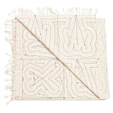 "Katha Hand Embroidered Throw" - Blankets and Throws in white by Anjali Purohit
