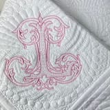 "Monogram Heirloom Baby Quilt" - Blankets and Throws in white by Virginia Marcello