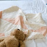 "Small Triangle Quilt Throw - Pink" - Blankets and Throws in pink by Anchal
