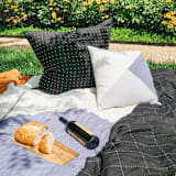 "Naari Quilt Throw" - Blankets and Throws in black by Anchal