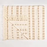 "Cumbia Large Throw Earth Brown & Cream" - Blankets and Throws in brown by Tatiana Ordoñez
