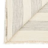 "Silica Chalk Off White And Gray Stripes Pattern Soft Handwoven Merino Throw" - Blankets and Throws in white by Anjali Purohit