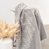 "Flo White Gray Soft Meirno Throw" - Blankets and Throws in gray by Anjali Purohit