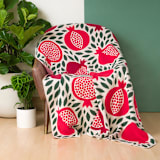 "Pomegranate Throw Blanket" - Blankets and Throws in red by Superstitchous