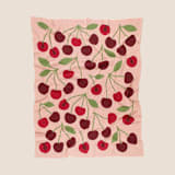 "Cherry Throw Blanket" - Blankets and Throws in red by Superstitchous