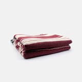 "Holiday Stripe-Maroon" - Blankets and Throws in red by Karbon Market