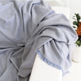 "Boro Merino Throw" - Blankets and Throws in blue by Anjali Purohit