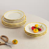 "Giovanna 12 Piece Set with Pasta Bowl" - Dining Bowls in yellow by Maison Madison
