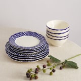 "Beatrix 12 Piece Set with Cereal Bowl" - Dining Bowls in blue by Maison Madison