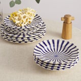 "Mafalda 12 Piece Set with Pasta Bowl" - Dining Bowls in blue by Maison Madison