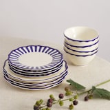 "Mixed 12 Piece Dinnerware Set with Cereal Bowl 3" - Dining Bowls in blue by Maison Madison