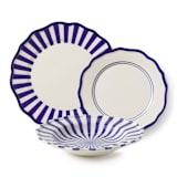 "Mixed 12 Piece Dinnerware Set with Pasta Bowl 3" - Dining Bowls in blue by Maison Madison