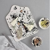"Set of 4 Handmade Ceramic Dipping Bowls - Black & White Splatterware" - Dining Bowls in black by OWO Cerámica