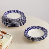 "Beatrix 12 Piece Set with Pasta Bowl" - Dining Bowls in blue by Maison Madison
