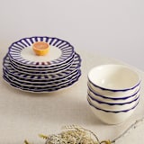 "Riviera 12 Piece Set with Cereal Bowl" - Dining Bowls in blue by Maison Madison
