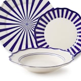 "Mixed 12 Piece Dinnerware Set with Pasta Bowl 1" - Dining Bowls in blue by Maison Madison