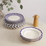 "Mixed 12 Piece Dinnerware Set with Pasta Bowl 1" - Dining Bowls in blue by Maison Madison