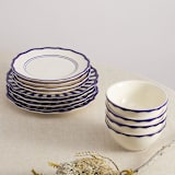 "Mixed 12 Piece Dinnerware Set with Cereal Bowl 1" - Dining Bowls in blue by Maison Madison