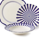 "Mixed 12 Piece Dinnerware Set with Pasta Bowl 2" - Dining Bowls in blue by Maison Madison