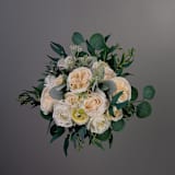 "White Classic Bridesmaids Bouquet Lamb Ears Peony" - Bouquets in white by Bird of Paradise OS