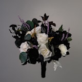 "Black And White Ivory Bouquet" - Bouquets in black by Bird of Paradise OS