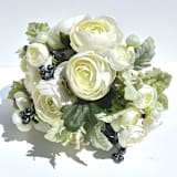 "Pale Green Ranunculus Wedding Bouquet with Blueberries, Silk Artificial Flower Centerpiece Decor" - Bouquets in green by Kristina Jancso
