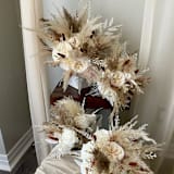 "Pampas Ivory Orange Terracotta Bridal Bouquet" - Bouquets in white by Bird of Paradise OS