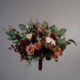 "Burgundy Burnt Orange Bridal Bouquet" - Bouquets in orange by Bird of Paradise OS