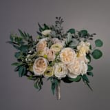 "White Classic Bridal Bouquet Lamb Ears Peony" - Bouquets in white by Bird of Paradise OS