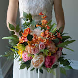 "Orange Tropical Pink Bridal Bouquet" - Bouquets in orange by Bird of Paradise OS