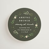 "Greenery crest" - Mini Enclosure Cards in Sage by Sarah Knight - Front