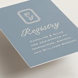 "Bevel Monogram" - Mini Enclosure Cards in French Blue by Carolyn MacLaren - Detail