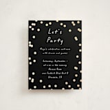 "Simple Confetti" - Mitzvah Reception Cards in Midnight by Erin L. Wilson - Front
