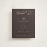 "Gilded NYC" - Mitzvah Reception Cards in Beetle by Teju Reval - Front