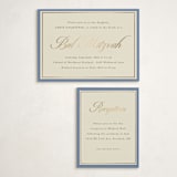 "Formal Elegance" - Mitzvah Reception Cards in Cerulean by Morgan Kendall - With Invitation